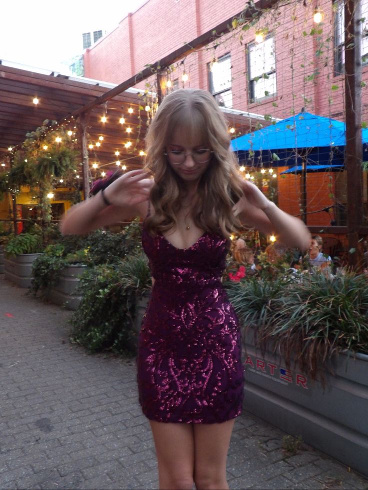 Grape Sequins Short Homecoming Dress Sheath Birthday Mini Dress DP07480