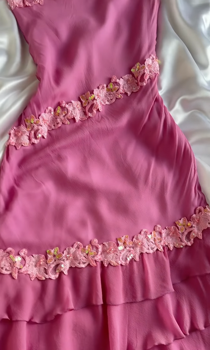 Fashion Pink Short Homecoming Dress Chiffon Sheath Birthday Party Dress DP07583