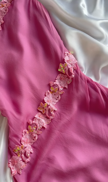 Fashion Pink Short Homecoming Dress Chiffon Sheath Birthday Party Dress DP07583