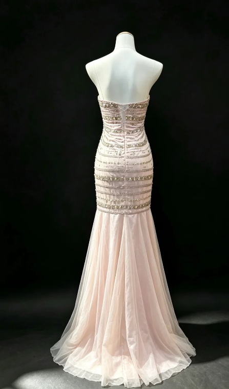 Schickes rosafarbenes Abschlussballkleid, Etuikleid aus Tüll, langes Abendkleid DP07630