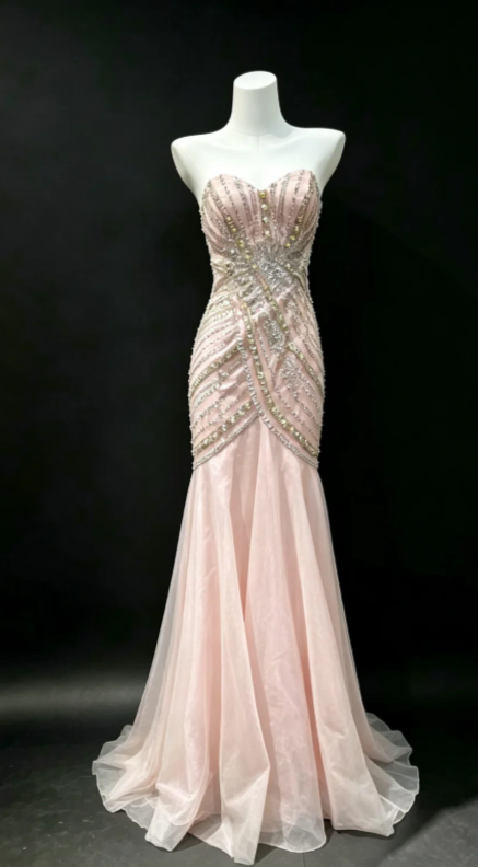 Schickes rosafarbenes Abschlussballkleid, Etuikleid aus Tüll, langes Abendkleid DP07630