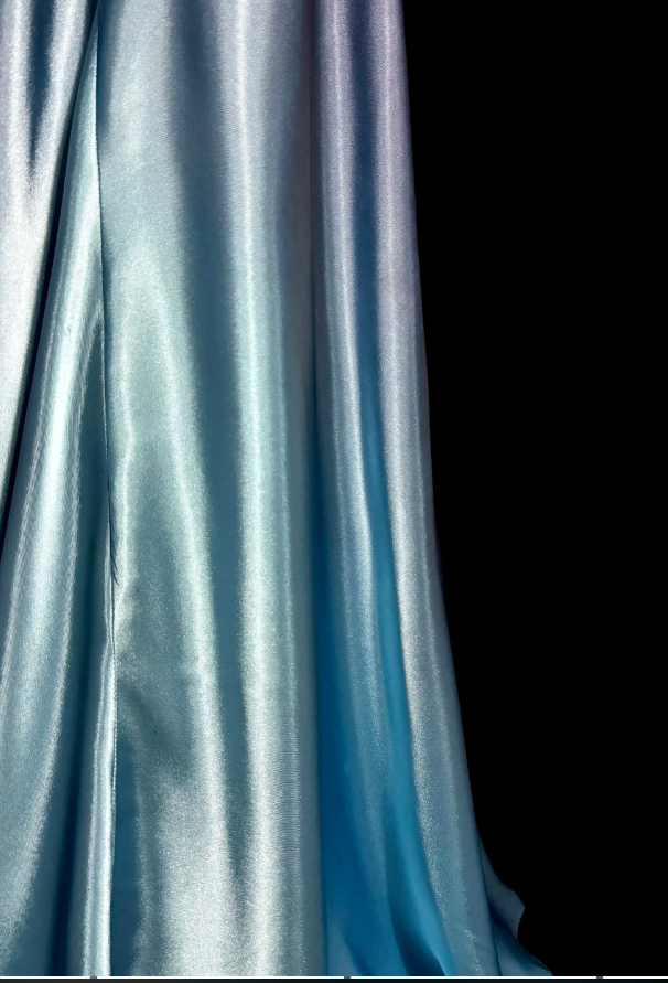 Schickes blaues Abendkleid, Etuikleid aus Satin, langes Ballkleid DP07699