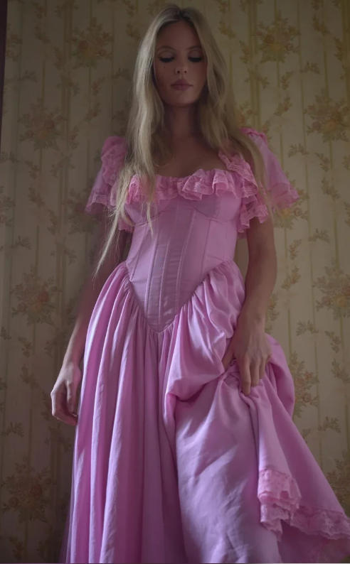 Gorgeous Pink Prom Dress A-Line Chiffon Long Evening Dress DP07758