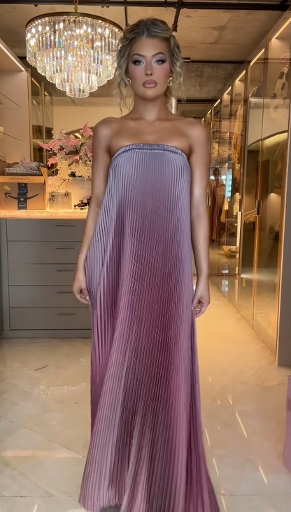 Gorgeous Dusty Pink Prom Dress Sheath Chiffon Long Evening Dress DP07779