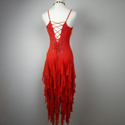 Gorgeous Red Prom Dress Sheath Chiffon Long Evening Dress DP07781