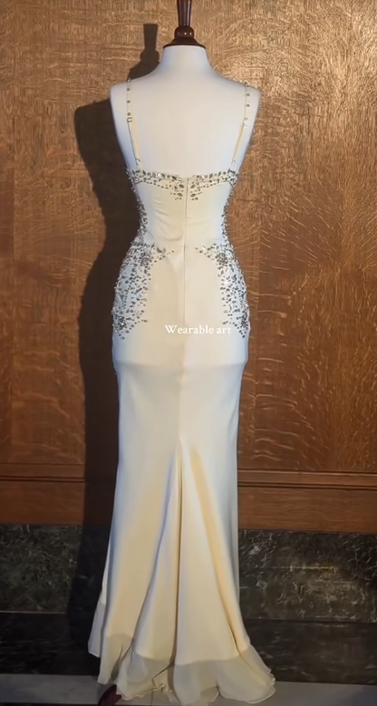 Gorgeous Ivory Prom Dress Sheath Chiffon Long Evening Dress DP07782