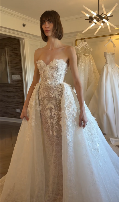 Wunderschönes weißes Brautkleid Etui-Spitzenbrautkleid DP07784