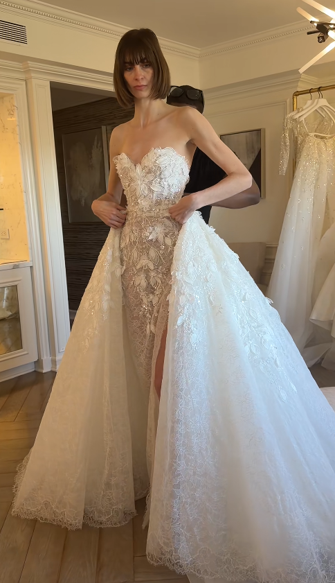 Wunderschönes weißes Brautkleid Etui-Spitzenbrautkleid DP07784