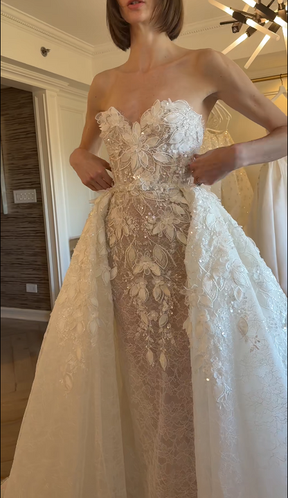 Wunderschönes weißes Brautkleid Etui-Spitzenbrautkleid DP07784
