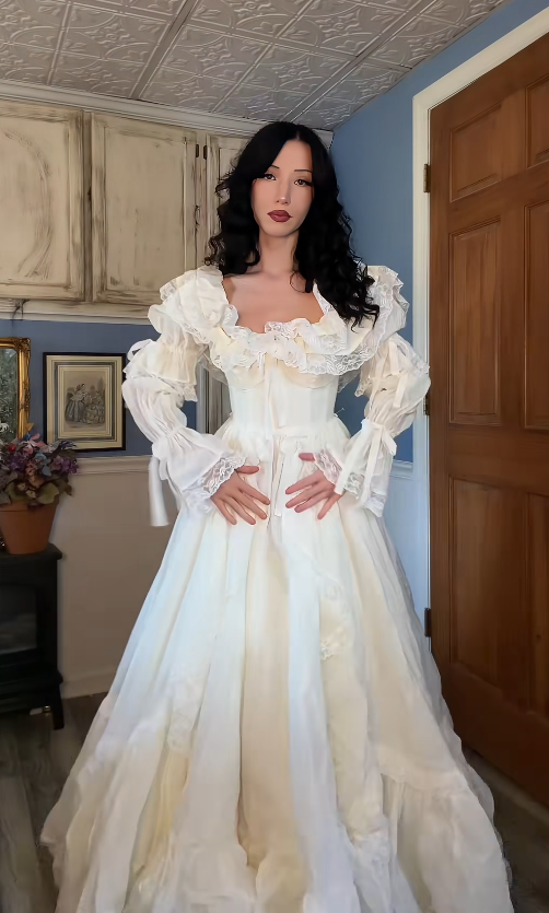 Eternal A-Line Wedding Dress White Satin Bridal Dress ED07837