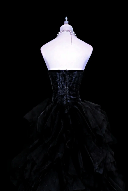Chic Black Prom Dress Sheath Satin Long Evening Dress DP07852