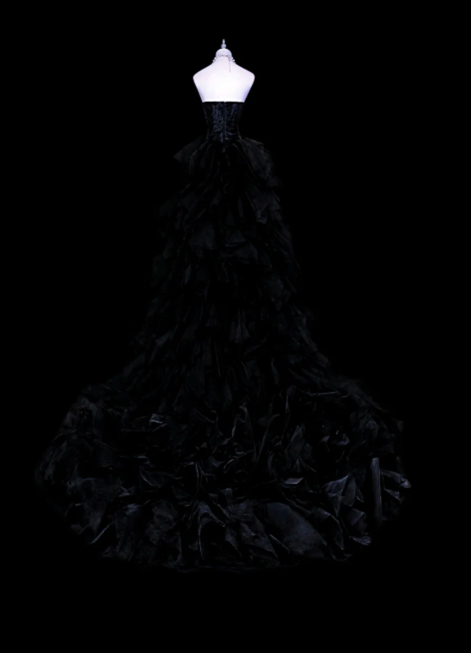 Chic Black Prom Dress Sheath Satin Long Evening Dress DP07852