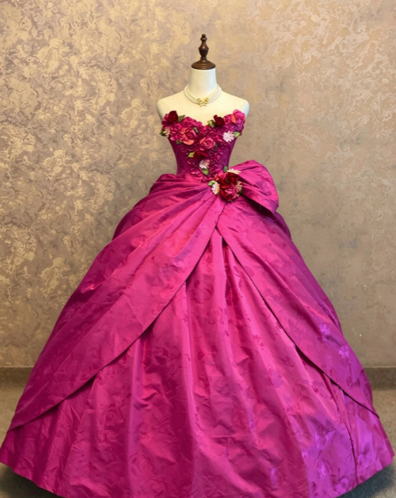 Chic Pink Prom Dress A-Line Satin Long Evening Dress DP07887