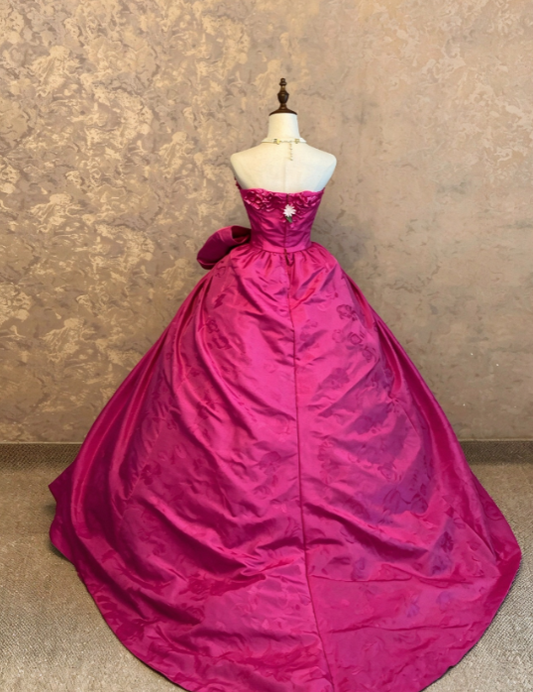 Chic Pink Prom Dress A-Line Satin Long Evening Dress DP07887