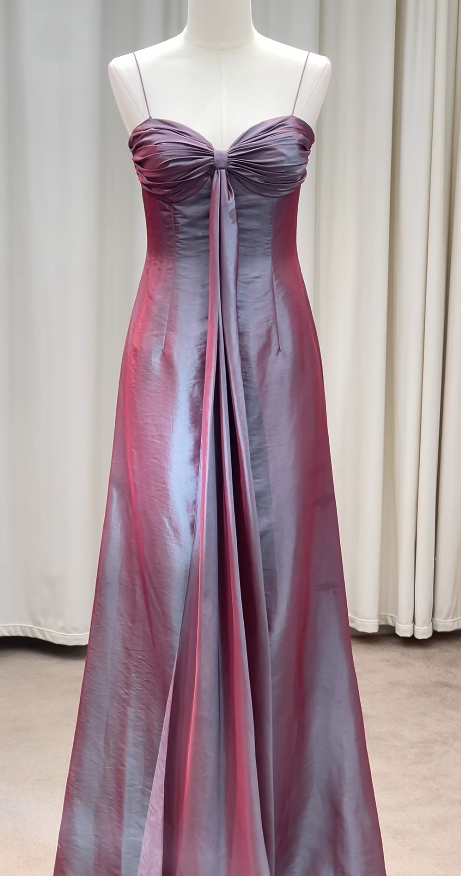 Pretty Purple Prom Dress Sheath Satin Long Evening Dress DP07903