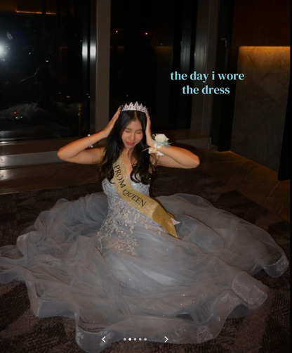 Pretty Dusty Blue Prom Dress A--Line Tulle Long Evening Dress DP07920
