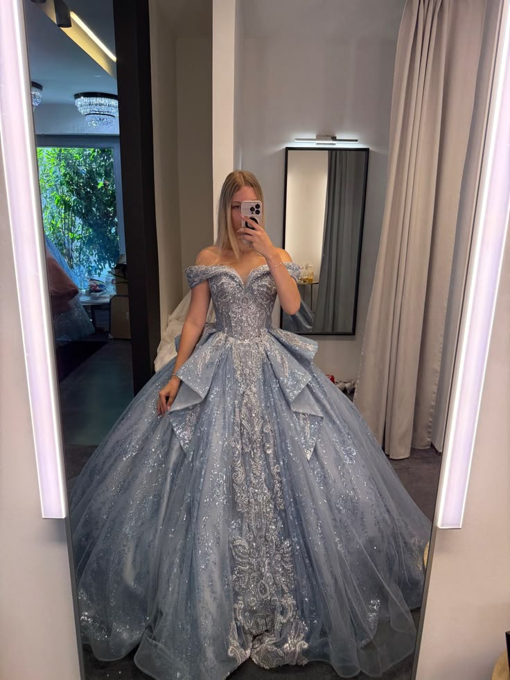 Elegantes A-Linien-Langes Abendkleid aus Tüll mit Trägern Eisblaues Ballkleid DP08021