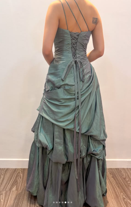 Elegant Sheath Satin Long Evening Dress Green Prom Dress DP08024