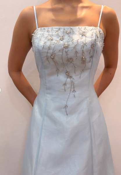 Fairy A-Line Tulle Long Evening Dress Pale Blue Prom Dress DP08029