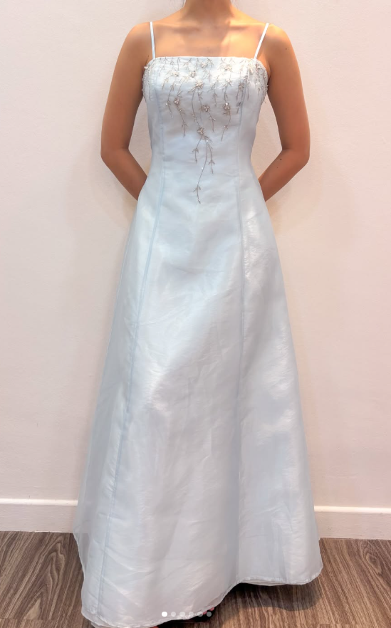 Fairy A-Line Tulle Long Evening Dress Pale Blue Prom Dress DP08029