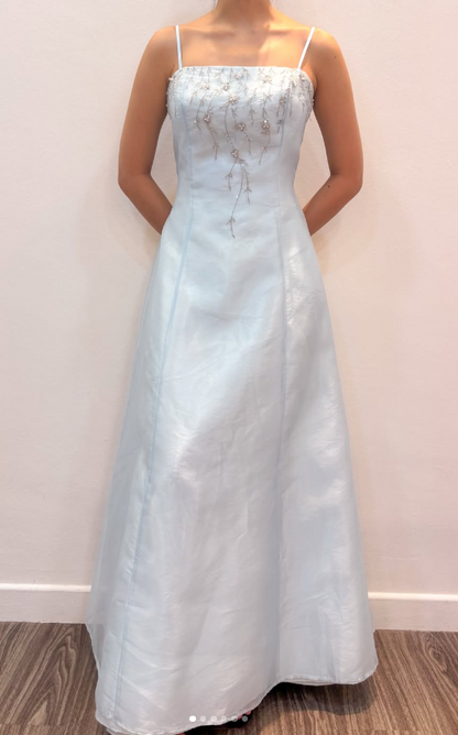 Fairy A-Line Tulle Long Evening Dress Pale Blue Prom Dress DP08029