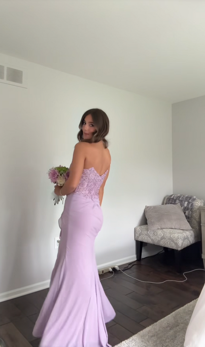 Robe de soirée longue en mousseline fourreau mignonne robe de bal violette DP08044
