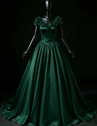 Pretty White Prom Dress A-Line Satin Long Evening Dress DP08101