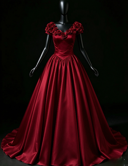 Pretty White Prom Dress A-Line Satin Long Evening Dress DP08101