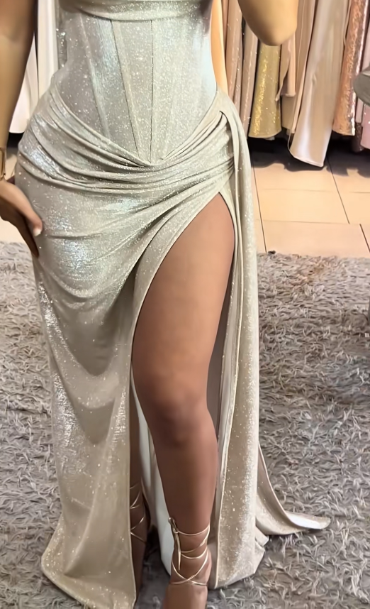 Pretty Champagne Prom Dress A-Line Chiffon Long Evening Dress DP08111