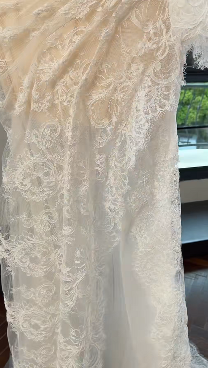 Chic White Wedding Dress Sheath Lace Bridal Gown DP08140