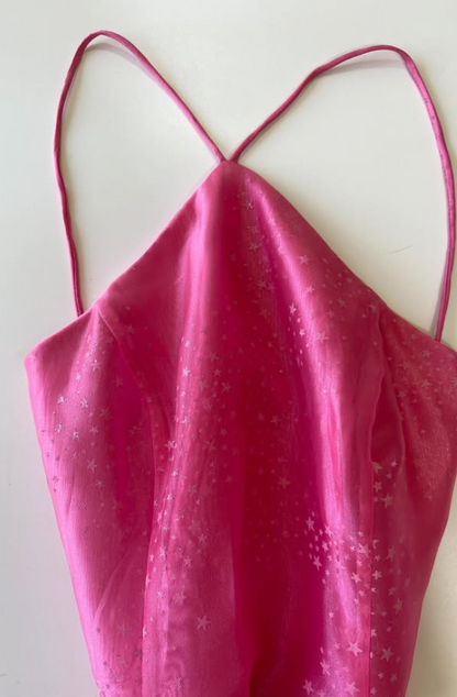 Fairy Hot Pink Prom Dress Sheath Tulle Long Evening Dress DP08209