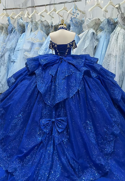 Fairy Ball Gown Tulle Quinceanera Dress Blue Sweet 16 Dress DP08220