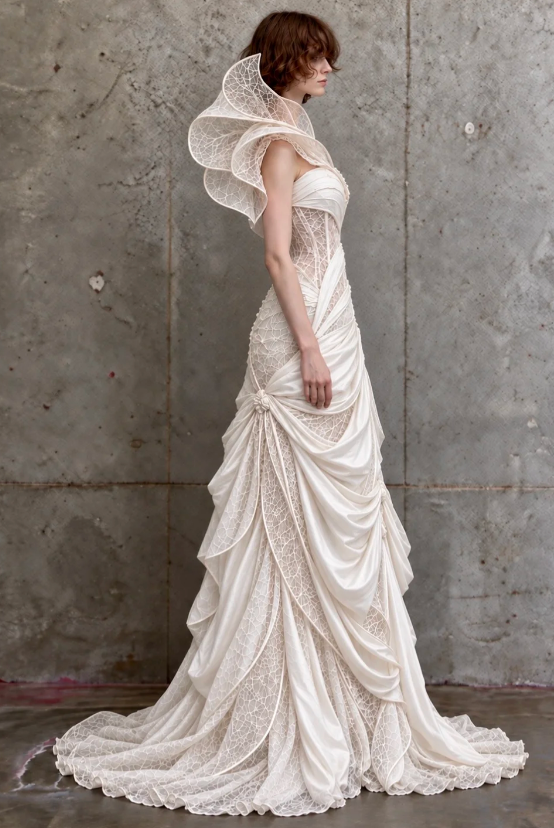 Robe de mariée blanche glamour fourreau en satin robe de mariée longue DP08249