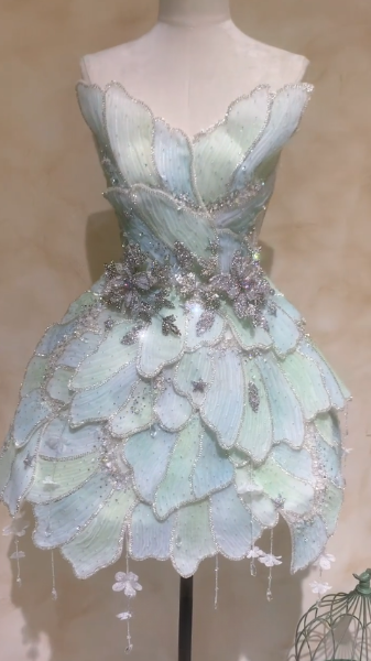 Niedliches kurzes grünes Ballkleid, A-Linie, Tüll, Geburtstagskleid DP08258