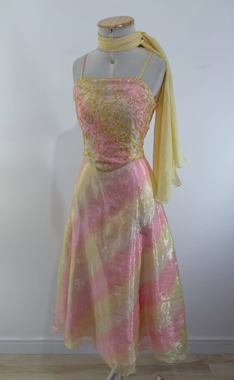 Cute Yellow Short Prom Dress Sheath Chiffon Birthday Party Dress DP08264