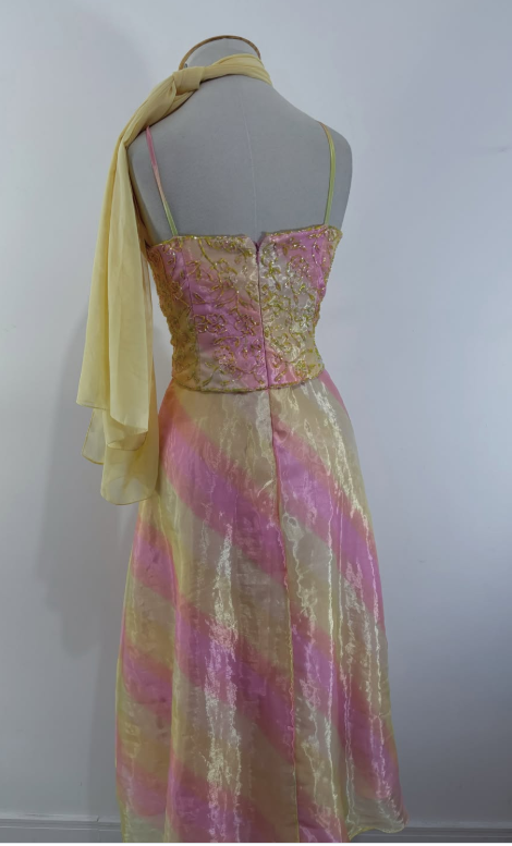 Cute Yellow Short Prom Dress Sheath Chiffon Birthday Party Dress DP08264