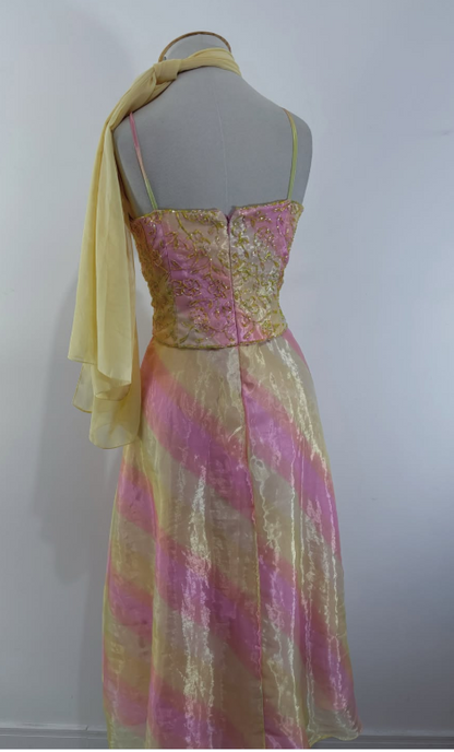 Cute Yellow Short Prom Dress Sheath Chiffon Birthday Party Dress DP08264