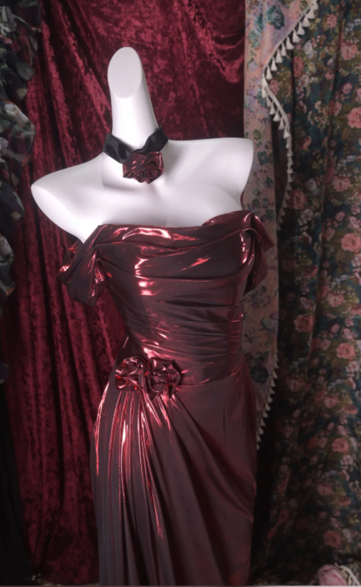 Jolie robe de bal bordeaux, robe de soirée longue fourreau en satin DP08278