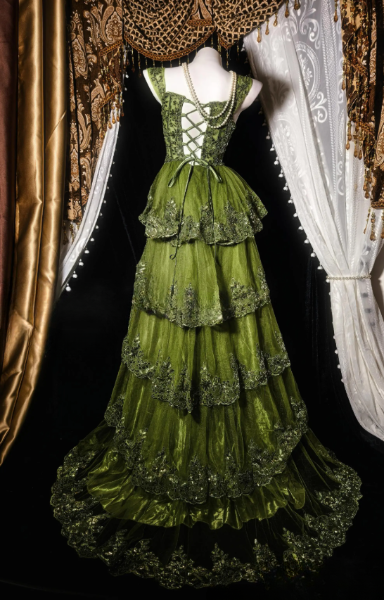 Robe de bal vert pastel coupe trapèze en tulle à sequins, robe de soirée longue DP08288