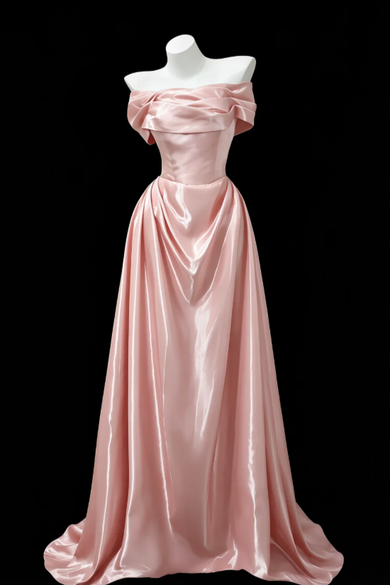 Hübsches rosa Abschlussballkleid, langes Etuikleid aus Satin DP08289