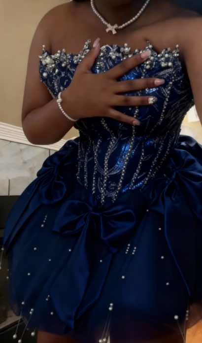 Sexy Ball Gown Strapless White Tulle Short Summer Birthday Dress Hoco Dress Birthday Outfit 18th Birthday Mini Party Dresses DP1047