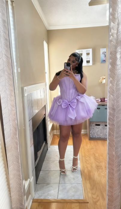 Sexy Ball Gown Strapless White Tulle Short Summer Birthday Dress Hoco Dress Birthday Outfit 18th Birthday Mini Party Dresses DP1047