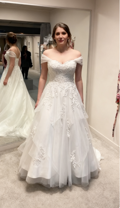 Ethereal Wedding Dress Ball Gown Off The Shoulder Lace White Wedding Dresses Bridal Gowns DP1343