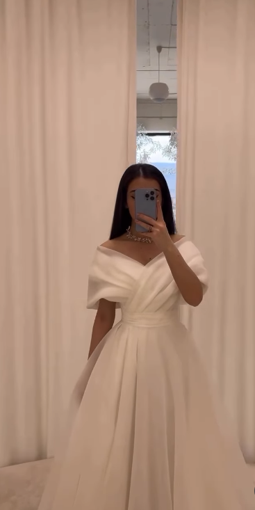 Simple Wedding Dress Ball Gown Off The Shoulder White Long Wedding Dresses Bridal Gowns DP1379