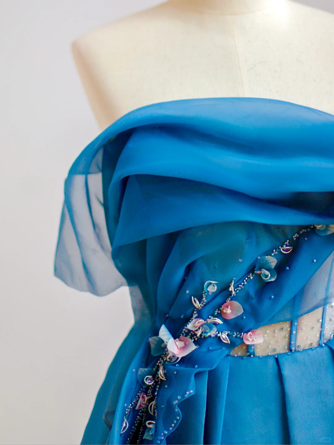 Robe de bal élégante et glamour, sans bretelles, bleue, robe de soirée, DP1525