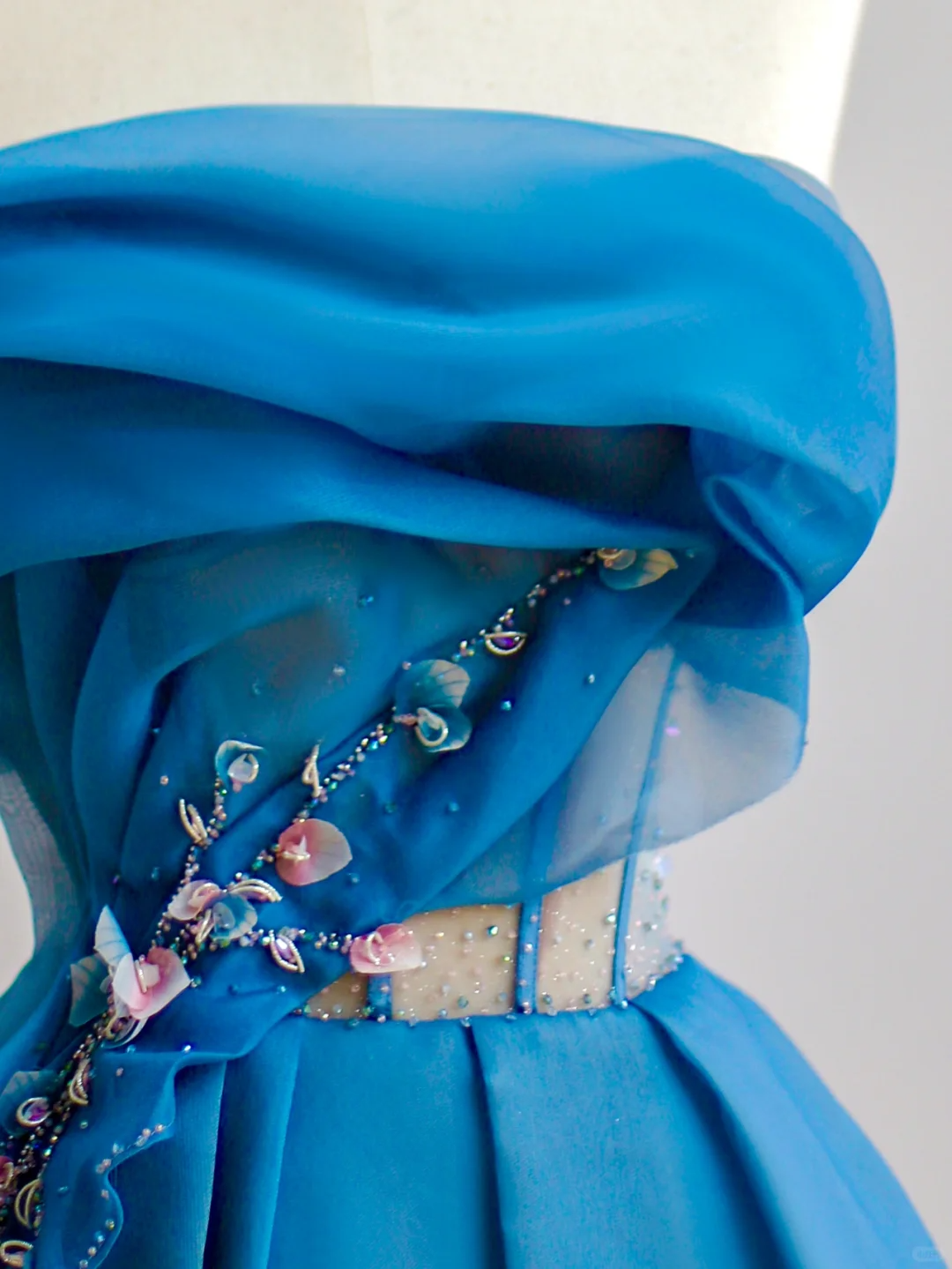 Robe de bal élégante et glamour, sans bretelles, bleue, robe de soirée, DP1525