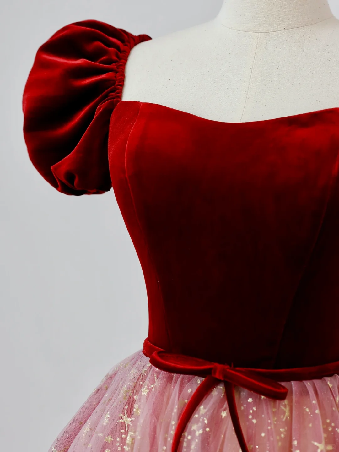 Robe de bal élégante et glamour, décolleté en cœur, manches courtes, en tulle, rose, robe de soirée, DP1518
