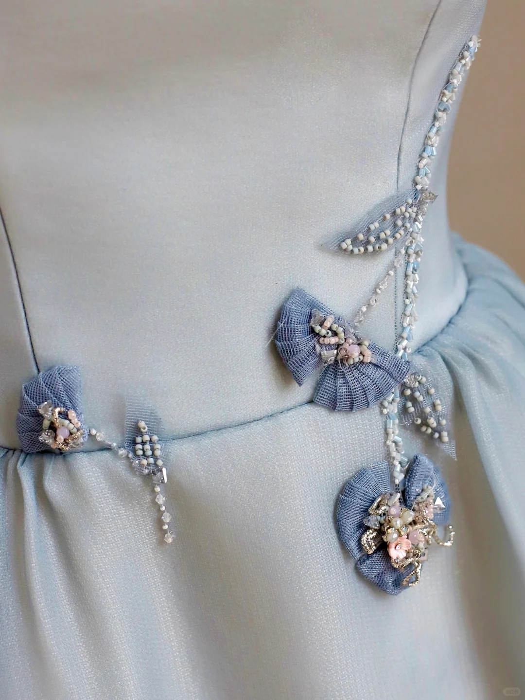 Robe de soirée élégante et glamour, sans bretelles, bleue, tenue d'anniversaire, pour femme, DP1548