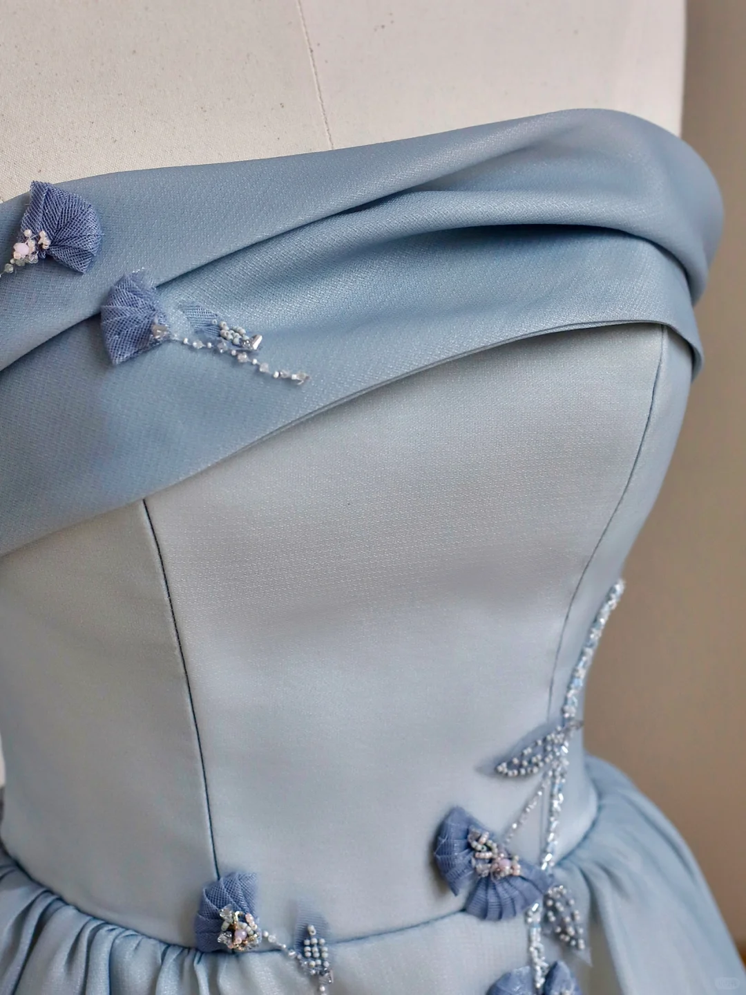 Robe de soirée élégante et glamour, sans bretelles, bleue, tenue d'anniversaire, pour femme, DP1548