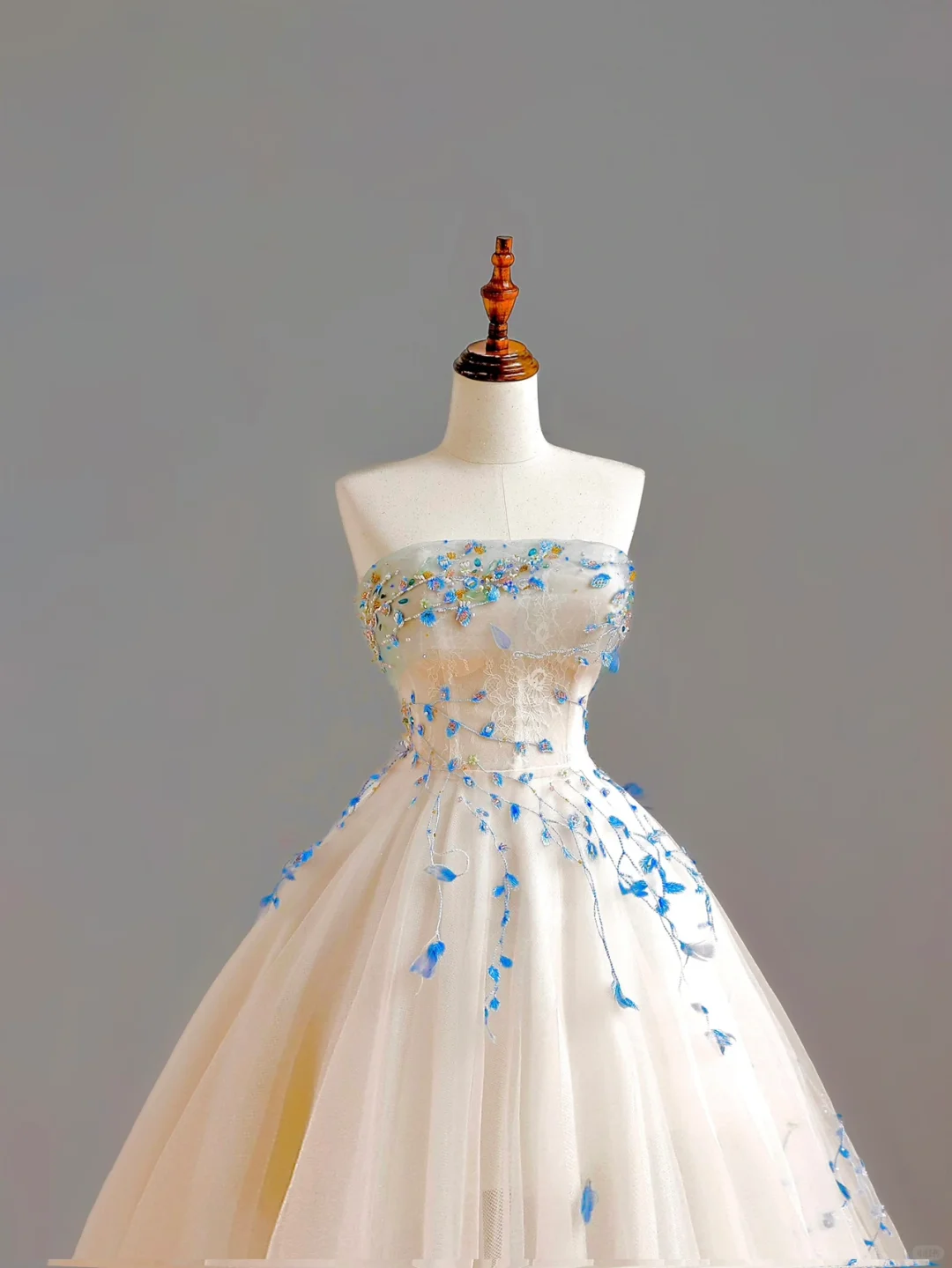 Robe de soirée élégante et glamour, sans bretelles, perles bleues, pour 21e anniversaire, tenue de soirée pour femme, DP1534